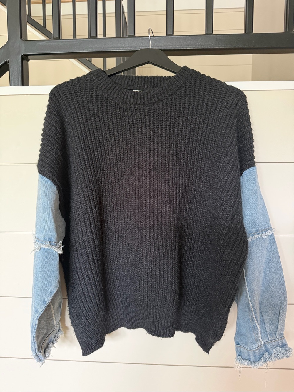 Dreamers by Debut Black Ribbed Knit Sweater